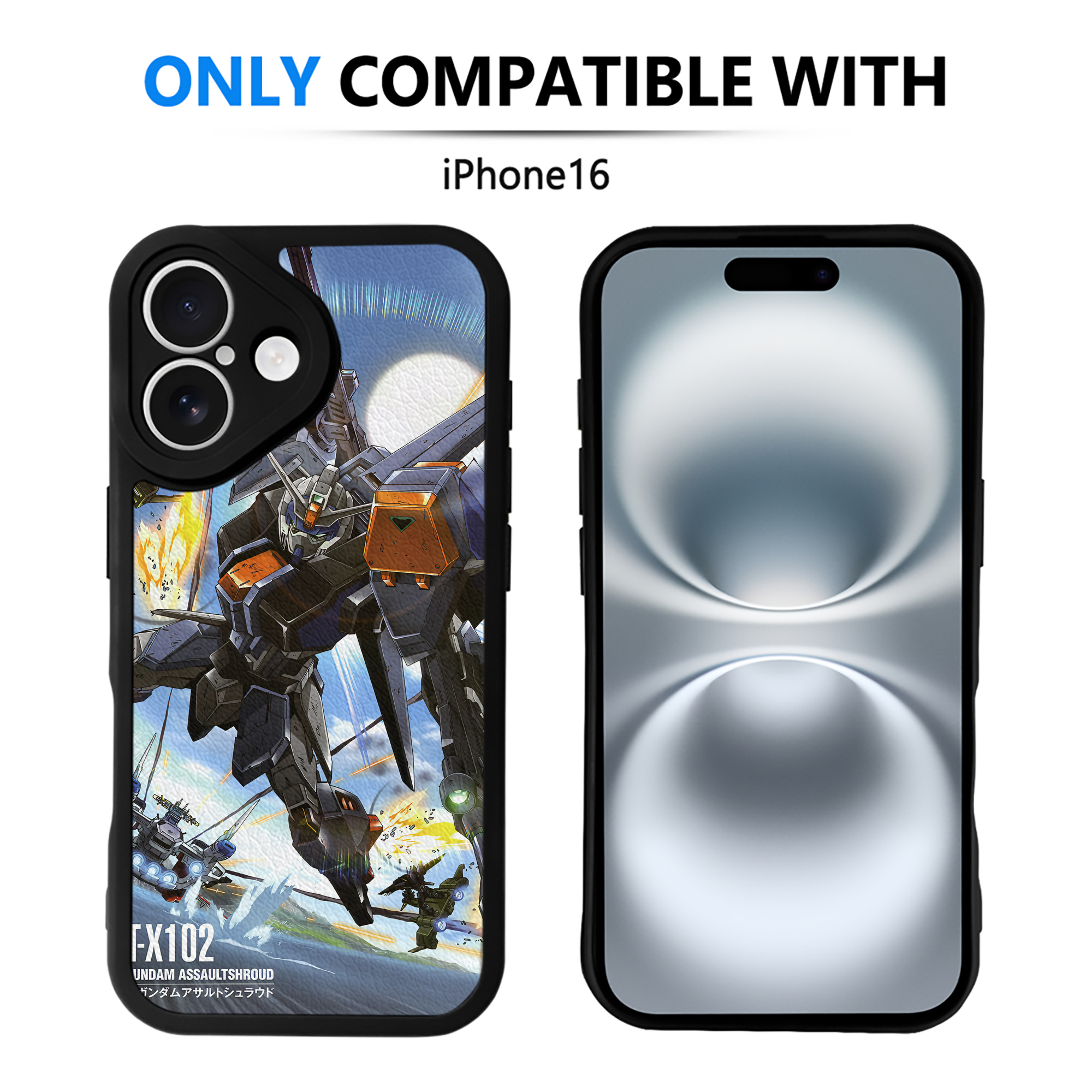 （画像用） 機動戦士ガンダム Mobile Suit Gundam 【iPhone 16シリーズ対応】シリコンスマホケース（レザー調） 材質：シリコン